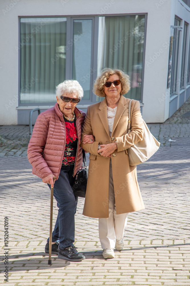 custom made wallpaper toronto digitalportrait of attractive senior woman with daughter wearing sunglasses