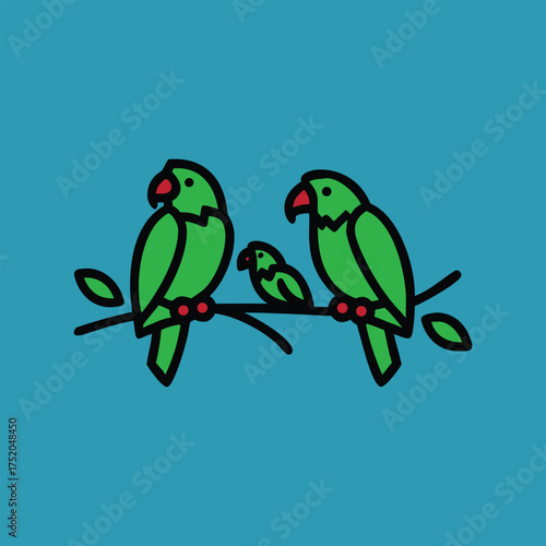 two birds on a branch Ai generated
