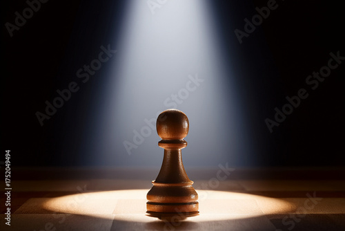 A dramatic photo of a pawn, inspiring youth to overcome fear and embrace their potential.
