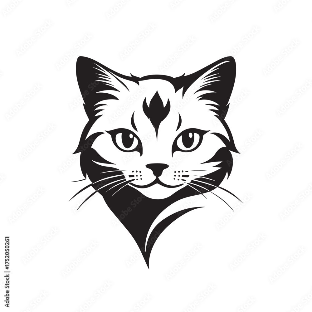 Obraz premium Minimal Cat Logo Clean Mono line Animal Design for Business or Creative Studio