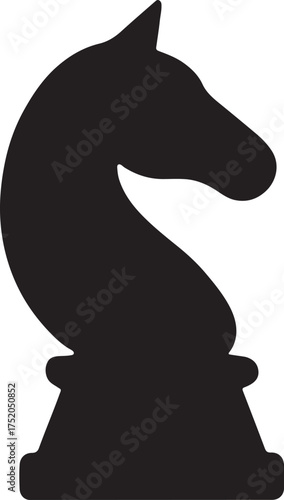 Chess piece knight silhouette symbolizing hobby, strategy, intellect, and critical thinking.