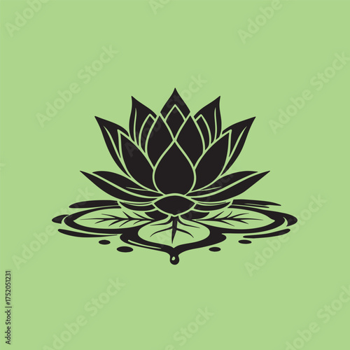 Simple Water Lily or lotus Minimalist Symbol