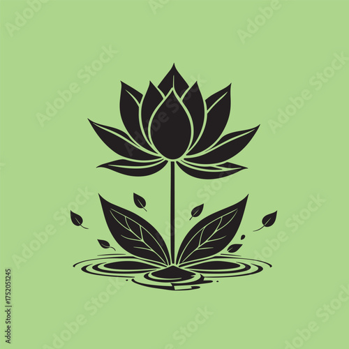 Simple Water Lily or lotus Minimalist Symbol