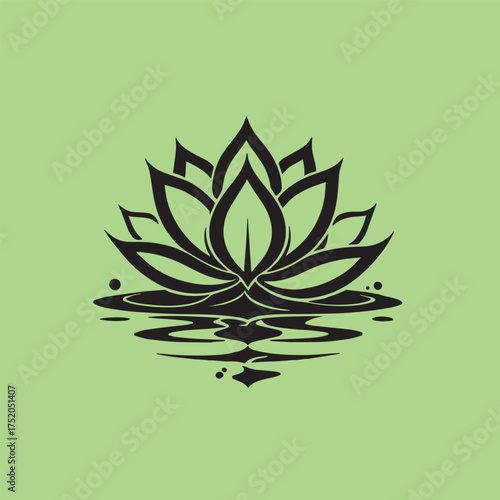 Simple Water Lily or lotus Minimalist Symbol