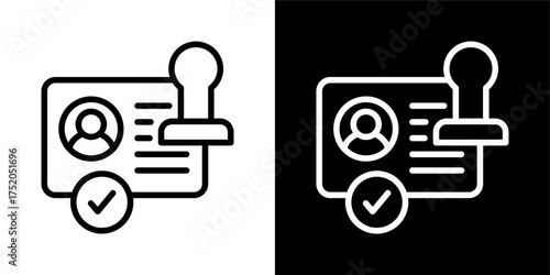 License  Icon Of Flat Black And White Style Vector 