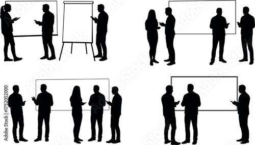 business, meeting, teamwork, office, people, group, team, work, discussion, presentation, silhouette, 