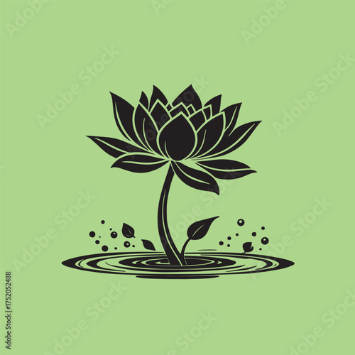 Simple Water Lily or lotus Minimalist Symbol