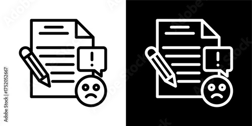 Complaint  Icon Of Flat Black And White Style Vector 
