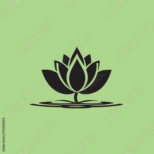 Simple Water Lily or lotus Minimalist Symbol