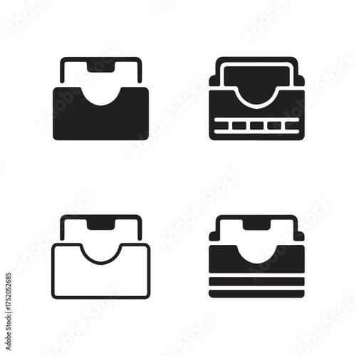 Index Card Holder Organizer Icons
