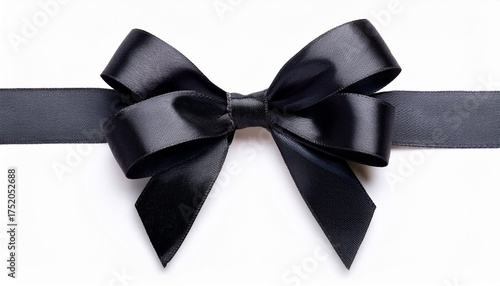 black ribbon bow isolated on white
