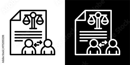 Power Attorney  Icon Of Flat Black And White Style Vector 