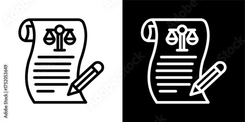 Legislation  Icon Of Flat Black And White Style Vector 
