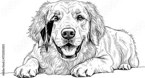 dog, puppy, pet, retriever, animal, sketch, art, cute, drawing, furry, canine, portrait, friendly, vintage, illustration,
golden retriever, cute puppy, happy dog, dog sketch, 
