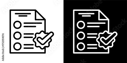 Validation  Icon Of Flat Black And White Style Vector 