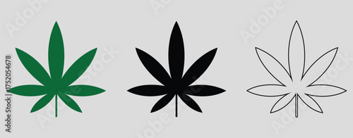 cannabis leaf on grey background