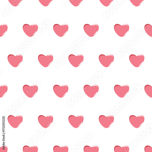 Vector seamless pattern with hand-drawn hearts. Suitable for printing, wallpaper, packaging, cards, web design, scrapbooking, and stickers.
