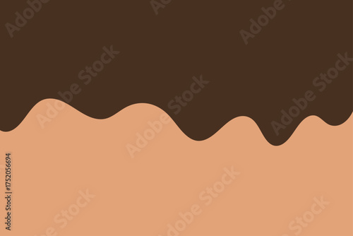 Wavy chocolate background. chocolate drops. wavy background concept. Melted brown background.