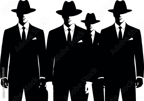 mafia, gangster, men, suits, hat, silhouette, retro, mob, vintage, boss, crime, group, detective, classic, secret,
mafia men, gangster group, retro style, business suits, 