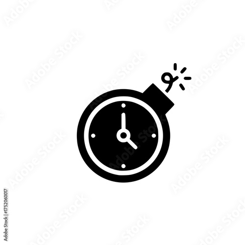 Time Bomb Icon with Fuse Igniting A Symbol of Urgency and Approaching Deadline