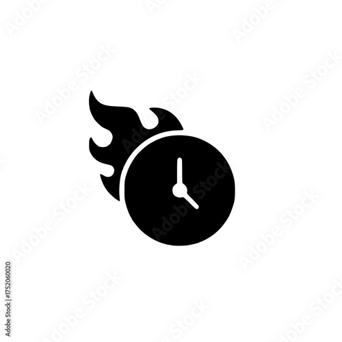 Burning Clock Icon - A Symbol of Urgency and Time Management