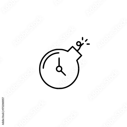 Time Bomb Icon Deadline, Countdown, and Urgency Illustration