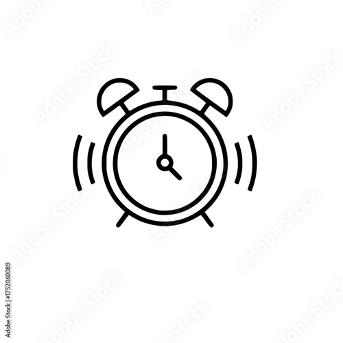 Retro Alarm Clock Icon A Simple Design for Time and Wakefulness