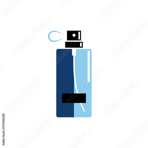 Bottle of perfume illustration with a spray nozzle on a transparent background