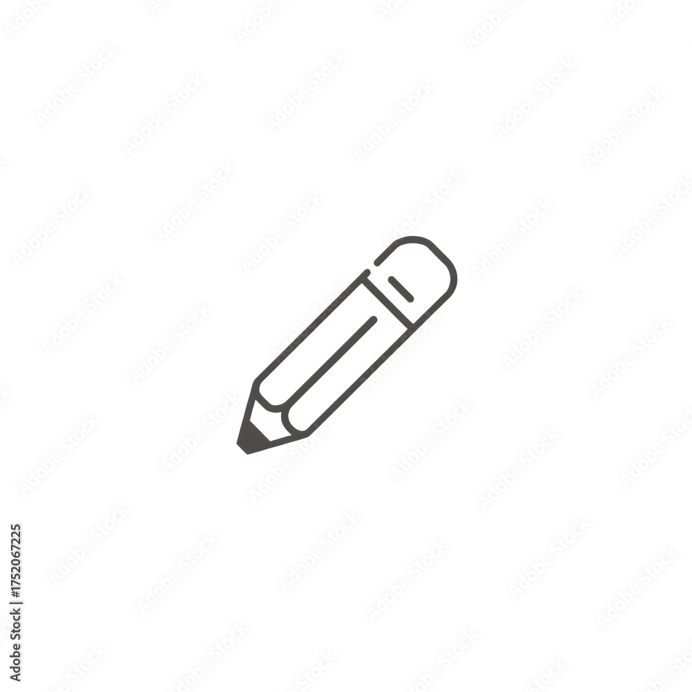 Fototapeta premium Minimal Line Icon of a Carpenter's Pencil