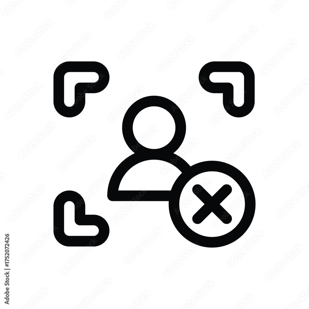 Face Recognition problem outline icon vector design good for web or mobile app