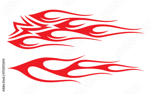 Fiery Design: A dynamic graphic showcasing stylized, blazing flames in vibrant shades, embodying energy and motion. 