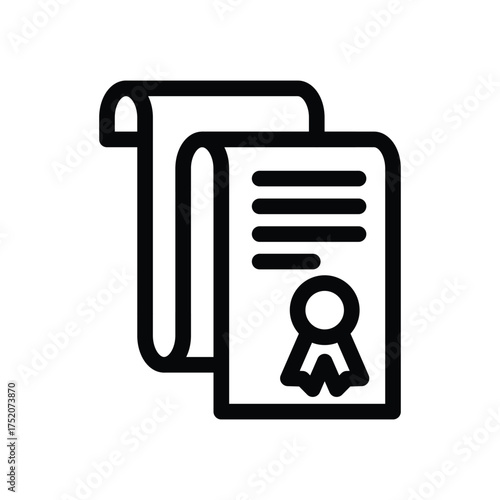 certificate of merit outline icon vector design good for web or mobile app