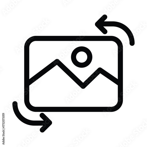 image rotate outline icon vector design good for web or mobile app