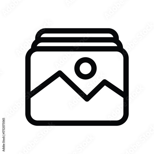 image gallery outline icon vector design good for web or mobile app