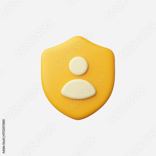 3d Realistic User Security icon vector Illustration