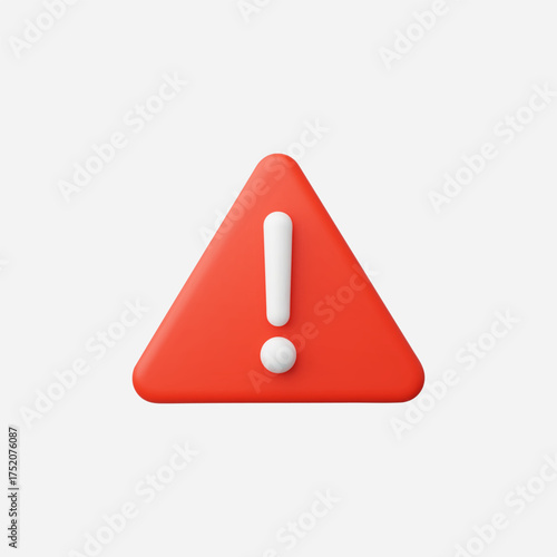 3d Realistic Warning or Exclamation Mark icon vector Illustration