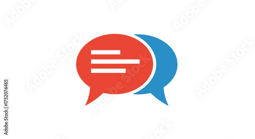 Chat speech bubble icon for communication. Message, dialogue, discussion symbol. Online conversation, comment, feedback, and support forum concept. Vector graphic element.