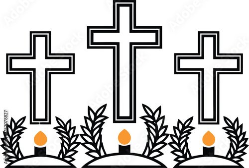 All Souls Day Illustration. Christian Remembrance Design. Holy Day Artwork. Spiritual Memorial Illustration. Faith and Prayer Design. Religious Holiday Artwork. Peaceful Candle Illustration. All Souls