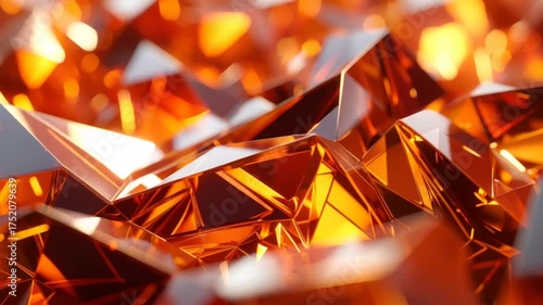 Golden orange crystals closeup