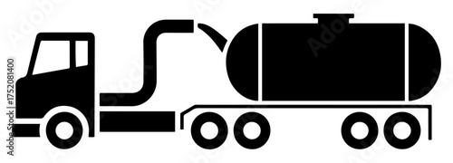 oil tanker truck transportation vector icon set