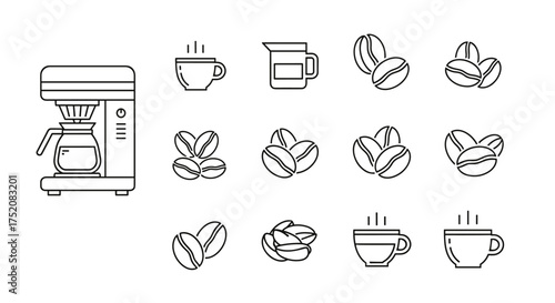Logistics and e-commerce icon set. Vector symbols for delivery, shipping, online shopping, supply chain, package tracking, global distribution, payment, and customer service.