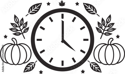 Daylight Saving Time Ends Illustration. Fall Back Clock Time Change Design. Autumn Clock Time Adjustment Concept. Seasonal Time Change Clock Illustration. End of Daylight Saving Time Concept Art