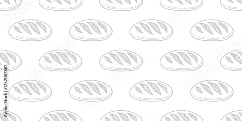 bread pattern background. baguette pattern background. Bakery theme pattern background. Bake shop themes pattern doodle for packaging.