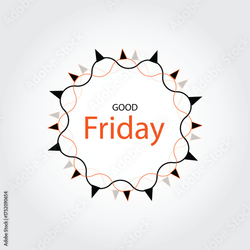 Good friday shape and text design, good friday label design