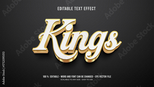 kings editable text effect 3d