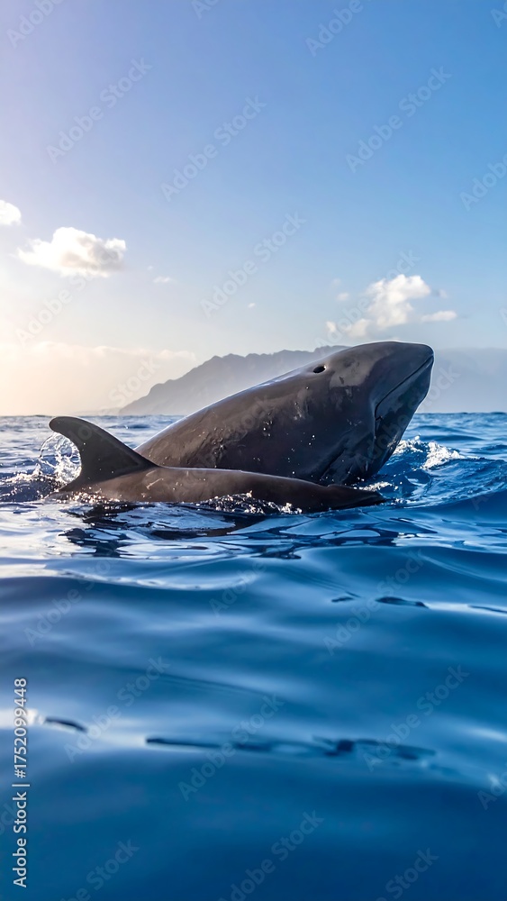 Fototapeta premium Dolphin leaping in ocean
