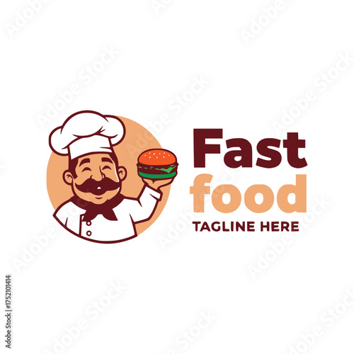 Fast food restaurant logo design template