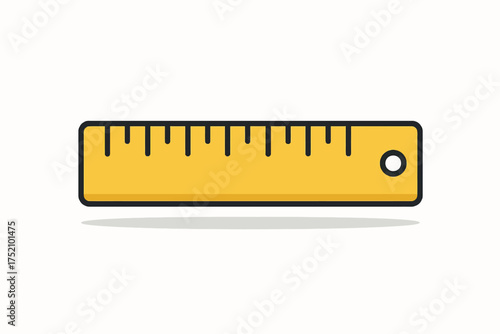 Vector Illustration of a Yellow Measuring Ruler