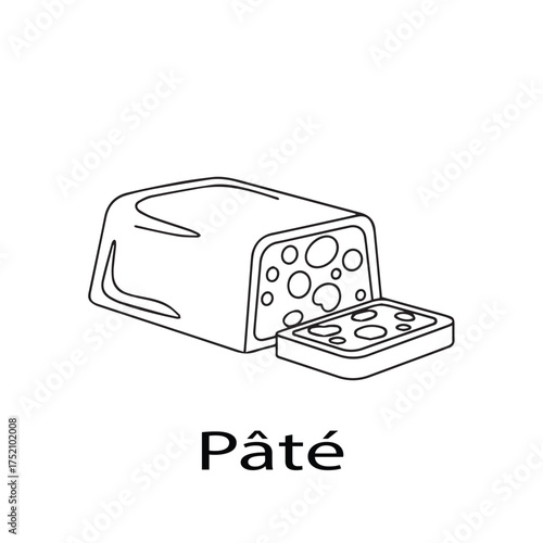 "Pâté
(Meat paste or spread made from liver or other ingredients, served with bread or toast)