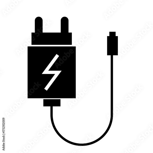 charger vector silhouette , clip art, and symbol. Shilhouette of  smartphone charger concept and simple design
